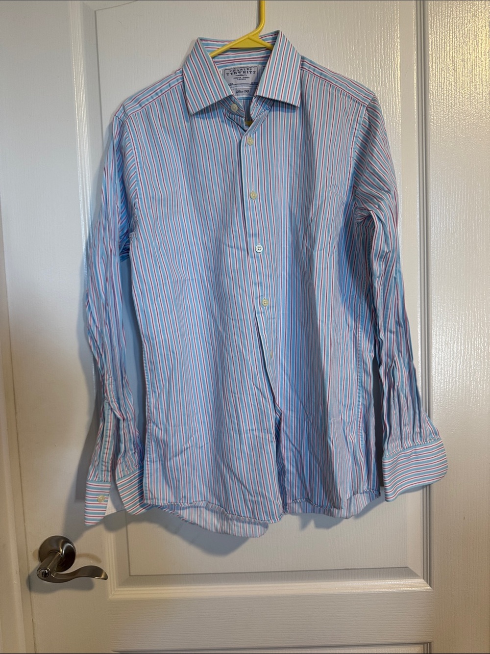 Thomas Pink Blue Shirt with Pink & White Stripes